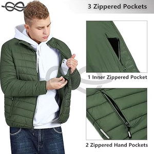 Veste d'hiver matelassée légère pour homme, avec capuche, pliable, idéale pour le ski, la randonnée, les voyages par temps froid et les aventures en plein air - Product Image 5