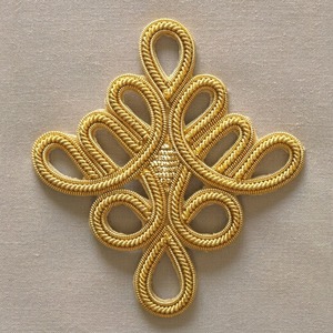 En gros, dentelle brodée personnalisée avec cordon de fil d'or, nœud grenouille, nœud autrichien, design grenouillère écologique pour uniformes - Product Image 6
