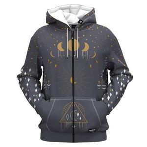 Sudadera con Capucha y Cremallera para Hombre, Estampado por Sublimación con Diseño de Galaxia, Tejido de Poliéster, Ropa Urbana de Otoño - Product Image 2