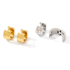 Boucles d'oreilles pendantes Tz Fashion en acier doré et argenté, 6 mm, lot de 12 pièces - Product Image 2