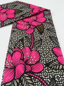 Tela de algodón con estampado de cera Africana Grand Super Gold Glitter de alta calidad para sastrería de ropa de moda y diseños personalizados - Product Image 5