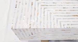 Table basse avec incrustation de nacre |   Table basse rectangulaire artisanale |   Table de service artisanale |   Décoration intérieure - Product Image 5