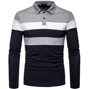 Polo en jersey de rugby vintage pour homme, à col montant, rayé, unisexe, tricoté, surdimensionné, à manches longues - Product Image 1