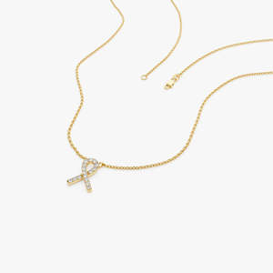 สร้อยคอริบบิ้นชุบทอง 14k ประดับจี้เงินแท้ 925 พร้อมเพชรโมอิสซาไนต์ ราคาขายส่ง - Product Image 3