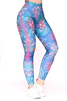 Pantalones de Yoga de Cintura Alta sin Costuras con Estampado Personalizado para Mujer, Transpirables, Elásticos, Deportivos, para Gimnasio, en Varios Colores, OEM, Poliéster