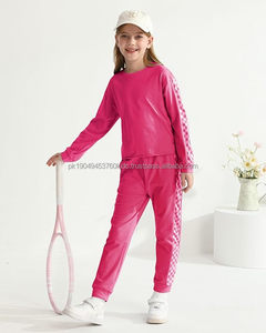 Chándal de 2 piezas de alta calidad para niñas, nuevo jersey, sudadera, pantalones de chándal, manga larga, transpirable, a cuadros, Invierno - Product Image 3