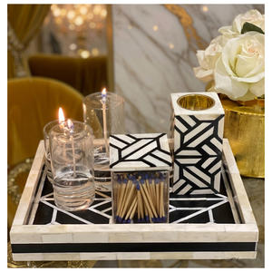 Ensemble de brûleurs à encens Bakhoor de style arabe de qualité supérieure avec plateau et boîte incrustés de nacre, Medkhan en nacre - Product Image 4