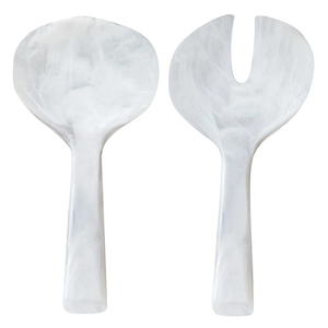 FAIZA CRAFT <b>Pink</b> Marble Resin Handmade Eco-Friendly Salad Servers Set Dishwasher Safe <b>Microwave</b> Oven Safe Polished Finish Tools - Product Image 5