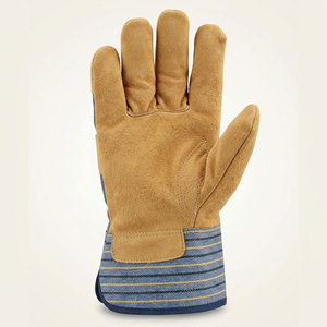 Premium Quality Durable Cowhide Grain Leather Rubberized Cuff Heat Resistance Canadian <b>Rigger</b> Working <b>Gloves</b> Industrial - Product Image 2