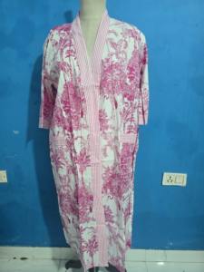 Kimono de Algodón Indio con Estampado de Jungla Rosa para Mujer, Hermoso Cárdigan de Verano para Spa, Playa, Regalo de San Valentín, Bata de Playa - Product Image 3