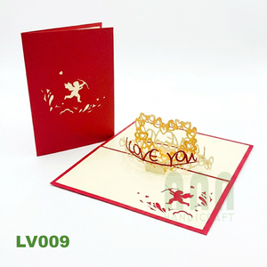 ANN HANDICRAFT - Tarjeta de Invitación de Boda Personalizada Impresa en 3D, Hecha a Mano, con Diseño 'Te Amo', con Sobre, Manualidades de Papel, San Valentín - Product Image 3