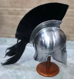 Casque de Centurion Romain Médiéval avec Crête en Crin Noir, Fait Main en Acier, Style Grec Spartan pour Costume de Reconstitutions Historiques et Halloween - Product Image 4