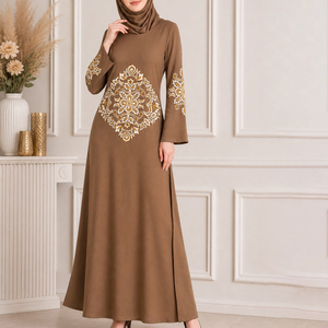 Abayas Droites Basiques à Col Rond pour Femmes Musulmanes, Manches Amples, Modestes, Meilleures Ventes - Product Image 2