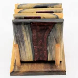 Ensemble de sous-verres en résine personnalisés en forme de forme spécifique, résistants à la chaleur, pour café et boissons - Product Image 2