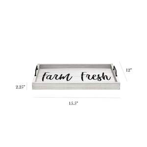 Bandeja Blanca de Diseño Más Vendida con Asas Negras de Hierro, Diseño Serigrafiado, Plato Decorativo Portátil, Bandeja Ecológica - Product Image 2