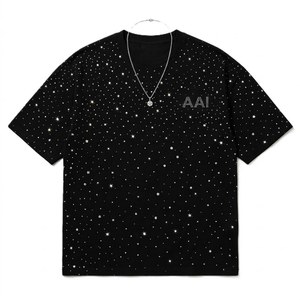 Luxury Custom Summer <b>Rhinestone</b> <b>Top</b> T Shirt Men Oversized 100% Cotton With Oversized Loose Fit Crewneck Casual Apparel Supplier - Product Image 1