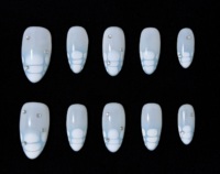Ongles à presser ovales bleu ciel, faits main, peints à la main, effet 3D dégradé, ornés de strass, qualité salon, réutilisables, ajustement personnalisé
