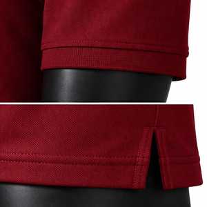 Polo de Manga Corta para Hombre, Color Sólido, Algodón Piqué, Tejido Transpirable, Corte Regular, Rojo - Product Image 6