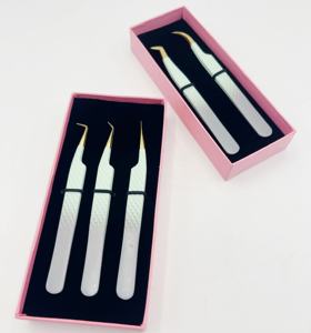 Pinzas de Acero Inoxidable de Alta Calidad Somofy Enterprises, Agarre de Diamante Suave, Doradas, para Extensión de Pestañas, Duraderas, Precisión, Nuevas - Product Image 2