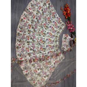 Lehenga Choli de créateur pour les fêtes, broderie multicolore, taille 2XL - Product Image 2