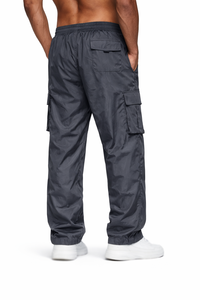 กางเกงคาร์โก้ผู้ชาย น้ำหนักเบา ผ้าไนลอน เอวยางยืด ทรงหลวม กางเกงสำหรับกิจกรรมกลางแจ้ง ผลิตตามสั่ง จำหน่ายจำนวนมาก - Product Image 3