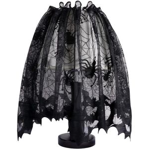 OurWarm Coprilampada in Pizzo Nero per Halloween 18 X 60 Pollici, 3 in 1 Coprilampada con Ragni Neri per Decorazioni di Halloween - Product Image 1