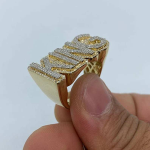 Luxury Moissanite King Letter <b>Ring</b> Iced Out <b>Name</b> Statement Band 925 Silver Hip Hop Jewelry Gift Luxe Style <b>Ring</b> - Product Image 2