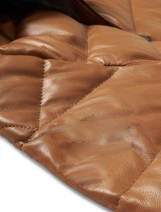Veste matelassée de luxe pour homme en cuir véritable avec capuche en fourrure véritable, imperméable, thermique, manteau d'hiver long en Spandex/Nylon, vente en gros personnalisée - Product Image 5