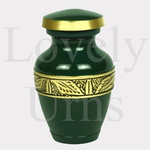 Urna Conmemorativa Aura Verde Esmeralda para Cenizas Humanas, Urna Funeraria Pequeña, Mini Urna Decorativa para Cenizas - Product Image 2