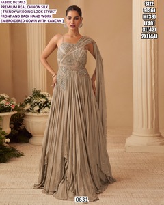 Vestido de Novia Chinon Eclipse, Estilo Imperio, Largo hasta el Suelo, Cuello Redondo, Diseño sin Mangas, Sujetador Incorporado, Estampado Floral, Cristales, Cómodo - Product Image 4