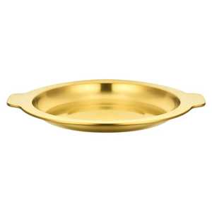 Classic Round Gold Serving <b>Tray</b> with Integrated Flat Handles Stainless Steel Food Platter Luxury Modern <b>Kitchen</b> Coffee <b>Tray</b> - Product Image 1