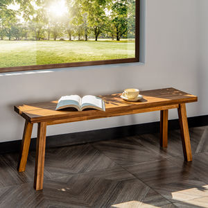Banc en bois d'acacia conçu pour l'intérieur et l'extérieur, avec une construction solide en acacia et une finition en bois naturel - Product Image 2