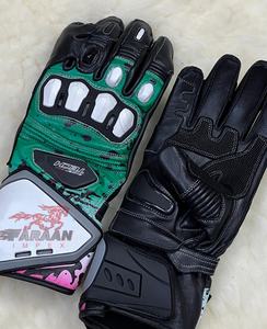 Gants de moto en cuir pour la protection des poignets avec armure rigide pour les jointures, design haute adhérence, gants de moto à prix de gros - Product Image 3