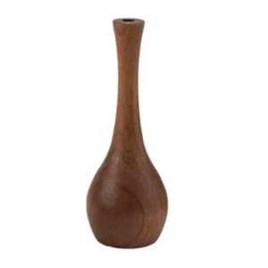 Vase à fleurs en bois massif fait main, haut, à grain naturel, pour table, support floral minimaliste, décoration - Product Image 1