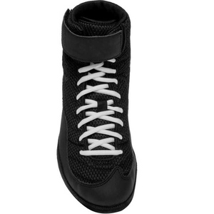 Zapatos de Boxeo Personalizados de Marca, Color Negro, de Caña Alta, con Cordones, de Cuero Transpirable, con Empaque Personalizado AI-BS-513 - Product Image 4