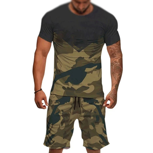 Custom Mens Gym Wear 2 Piece Set Quick Dry Breathable <b>Athletic</b> T-Shirt and Shorts Set Fitness Workout Running - Product Image 4