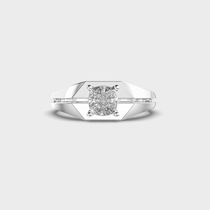 Geometric Cushion Diamond Engagement <b>Ring</b> White Gold Prong Setting Classic Women's <b>Fine</b> <b>Ring</b> - Product Image 1