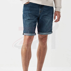Proveedor de Fabricación, Pantalones Cortos de Mezclilla Lisos de Corte Recto para Hombre, Prenda de Algodón de Alta Calidad, 100% Algodón, Estilo Veraniego - Product Image 2