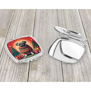 Faon Carlin Noël Compact Voyage Maquillage Miroir Portable Pliant De Poche Conception Cadeau pour Femmes et Filles - Product Image 3