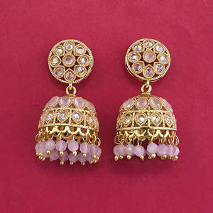 Exportateur de bijoux fantaisie artificiels en Inde, Jhumki antique avec placage or 233108 - Product Image 5