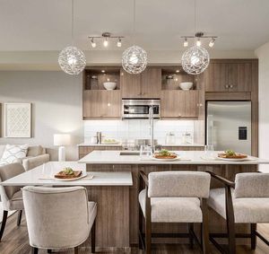 Juego de Muebles de Cocina con Revestimiento de Melamina a Precio de Fábrica, CANA, Estilo Contemporáneo para Apartamento, Unidades Base de Aglomerado con Barra de Comedor Integrada - Product Image 2