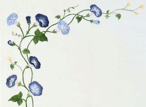 Custom Wholesale Embroidered Handmade Luxury Blue Floral White 100% Cotton <b>Placemat</b> Napkin Sets Washable Mats for Weddings Home - Product Image 2