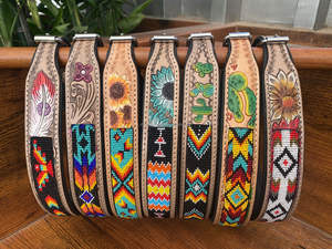 Mode Premium Designer personnalisé en cuir repoussé perlé luxe réglable robuste collier de chien fabricant en gros colliers pour animaux de compagnie - Product Image 6