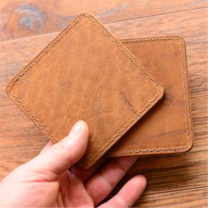Posavasos Cuadrados de Cuero Genuino con Logotipo Personalizado, Tapete Grueso de Piel de Vaca para Bebidas, Juego de Posavasos de Cuero para Hostelería y Restaurantes con Soporte - Product Image 5