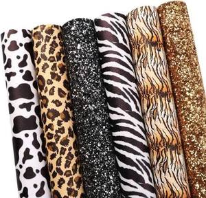 Popular Tela de Cuero Sintético PU con Estampado de Leopardo Metalizado para Bolsos DIY, Pendientes, Lazos y Manualidades - Product Image 1