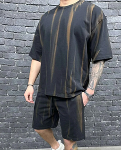 Conjunto de Ropa Otoñal para Hombre 2026, Conjunto Informal de Dos Piezas de Algodón, Camisetas y Pantalones Cortos de Playa con Estampado de Leopardo, Secado Rápido - Product Image 2