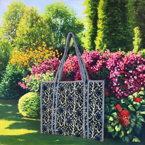 Bolso Tote de Algodón Indio Acolchado con Estampado Floral Bohemio, Bolso de Hombro de Verano con Cierre, Bolsos de Compras para Mujer, Bolsos de Viaje de 18 Pulgadas Extra Grandes - Product Image 1