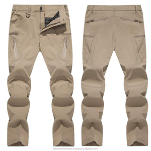 Men's Elastic Waist Cargo <b>Pants</b> Lightweight Quick Dry Straight Fit Casual Style <b>Summer</b> Wear With Side Pockets - Product Image 4