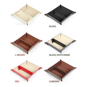 Boîte de rangement décorative en cuir véritable de qualité supérieure, plateau de rangement pour table basse, organiseur de vanité pour la décoration de la maison GLTY-0009 - Product Image 6