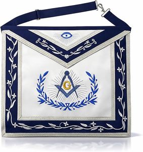 Delantal de piel de oveja Master - Totalmente blanco, bordado a mano con flecos de corona, tipo de tela: piel de cordero - Product Image 3
